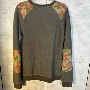 Standard & grind men’s sweatshirt hunter green elbow camo patches gorpcore